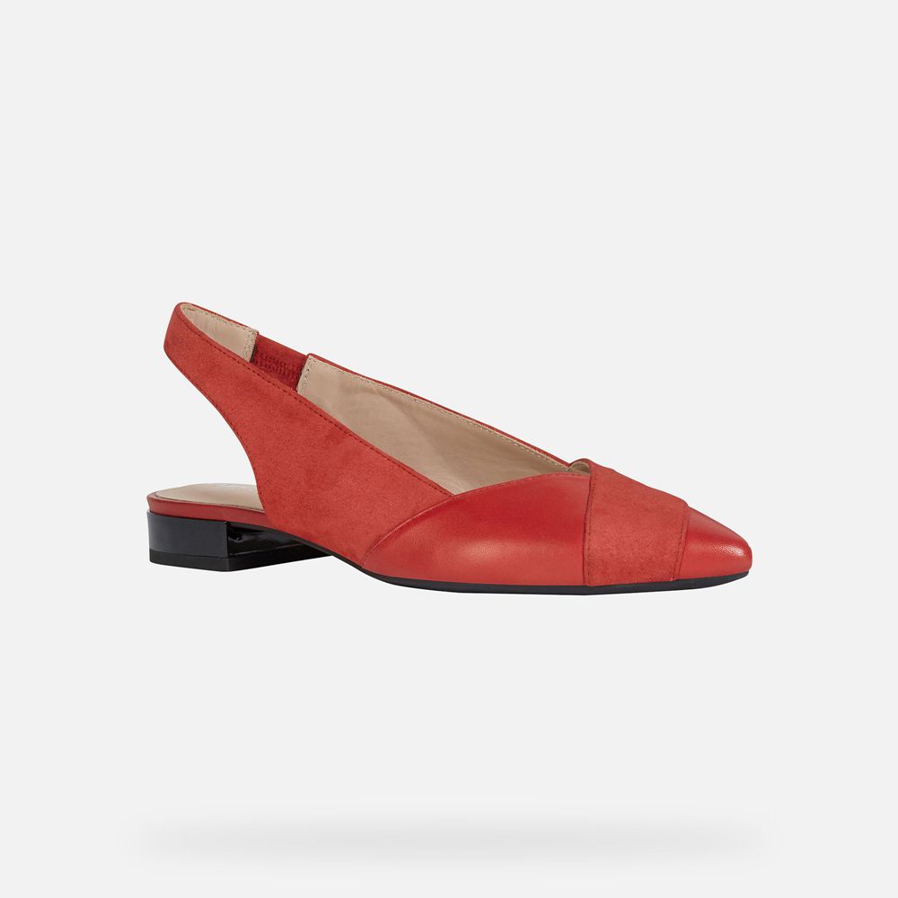 Geox Ballerinas Red Charyssa - Geox Womens Shoes - HUNZEJ305